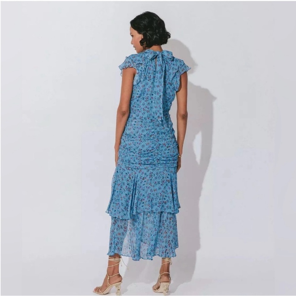 Cleobella Blue Floral Ruffle High-Low Dress - Picture 2 of 6